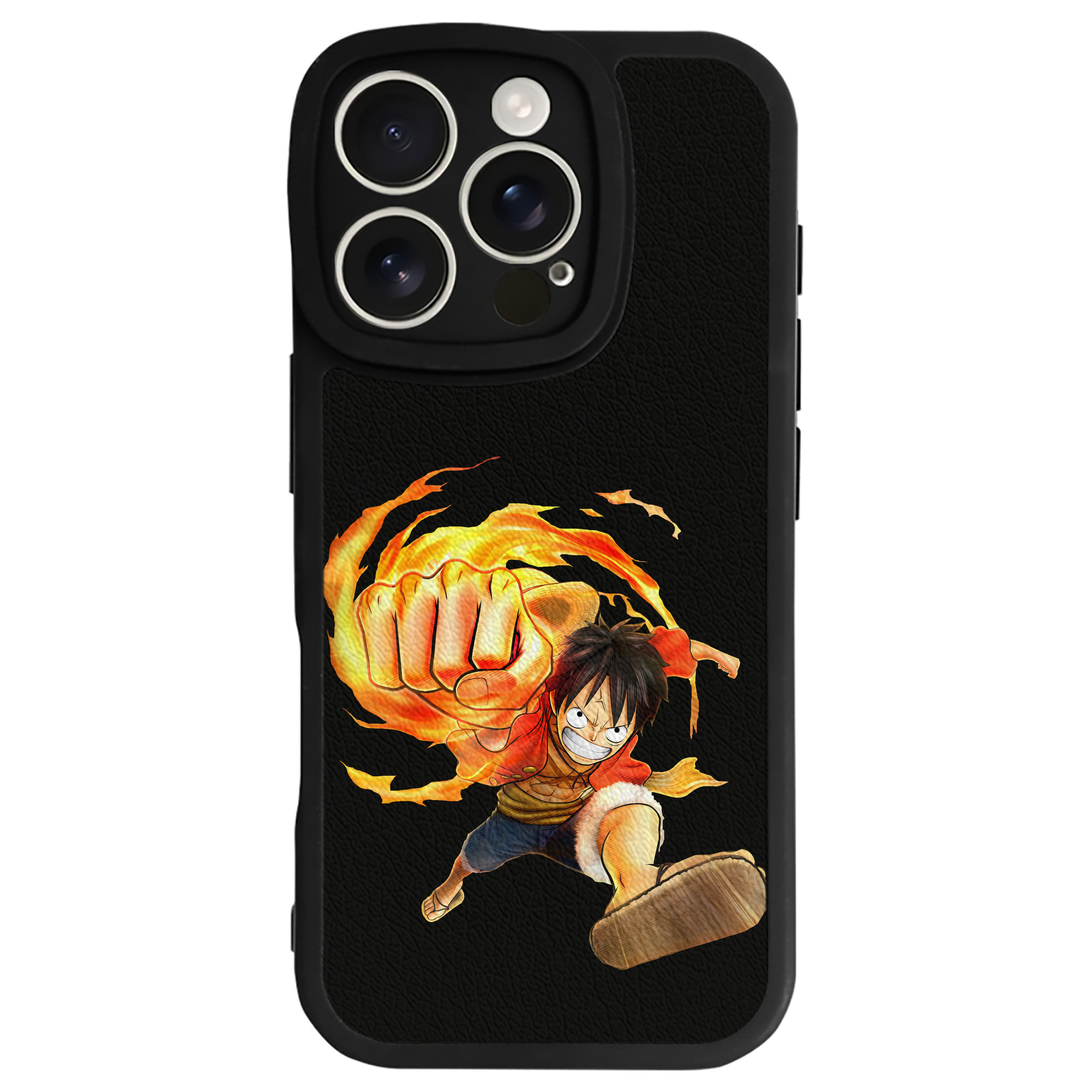 （画像用） ワンピース モンキー・D・ルフィ ONE PIECE Monkey D. Luffy 【iPhone 16シリーズ対応】シリコンスマホケース（レザー調） 材質：シリコン